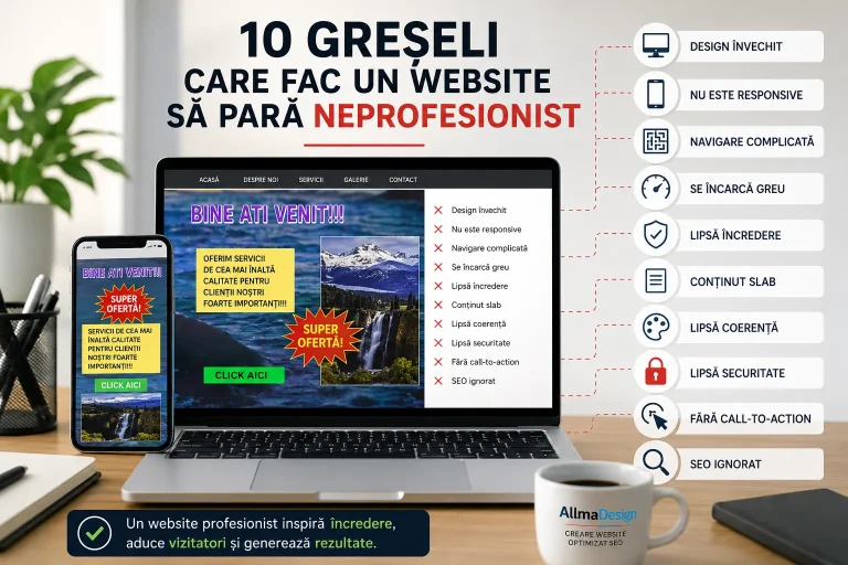 10 greșeli care fac un website să pară neprofesionist